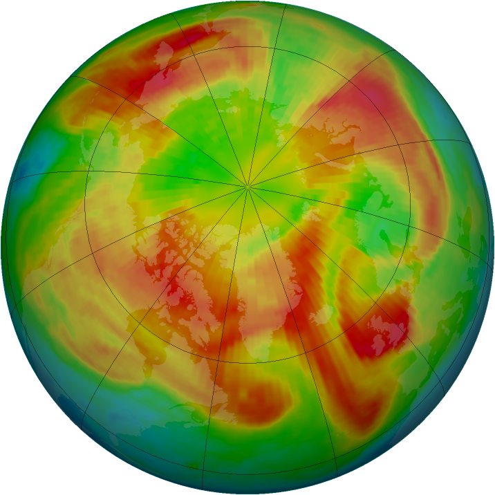 Arctic ozone map for 15 March 2002